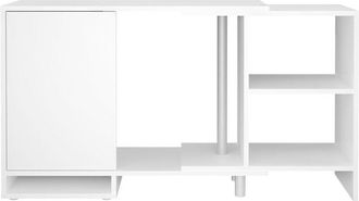 FMD Calicosy - Unidad De Almacenaje De Esquina Modular Con Estante Abierto Blanco Fmd