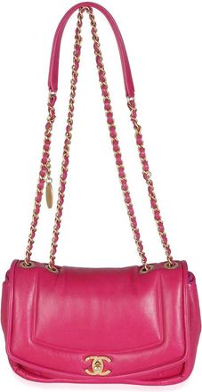 Chanel Pink Lambskin Leather Medium Simply Flap Bag (Authentic Pre-Loved)