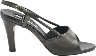 Miu Miu Sandaletten met hoge hak - Dames - Sandalen met hakken - Zwart - 36 EU - Schoenen