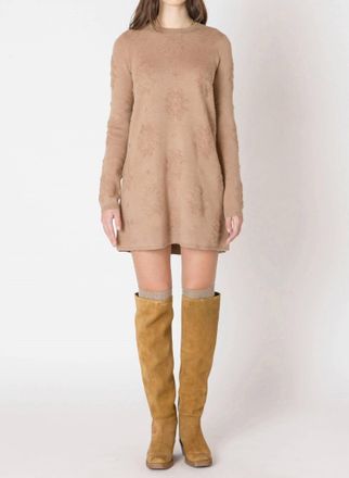 Dex Clothing Cozy Sweater Long Sleeve Dress In Caramel