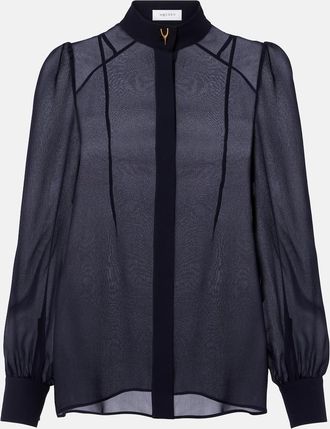 Alexander McQueen Wishbone silk cr&ecirc;pe de chine shirt