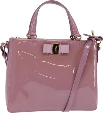 Ferragamo Vala Handbag Patent Leather Patent_Leather Handbag (Pre-Owned)