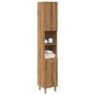 Berkfield Home Bathroom Cabinet Artisan Oak 30x30x179 cm Engineered Wood in Brown | Size: 30 x 30 x 179 cm