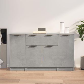 Berkfield Home Sideboards 3 pcs Concrete Grey Engineered Wood