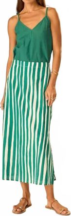 Natalie Martin Anita Loose-Fit Pencil Skirt In Batkin Stripe Lawn