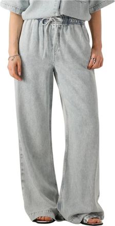 Catwalk Junkie Broeken, Dames, Grijs, L, Denim, Denim Jogger Wide Jeans