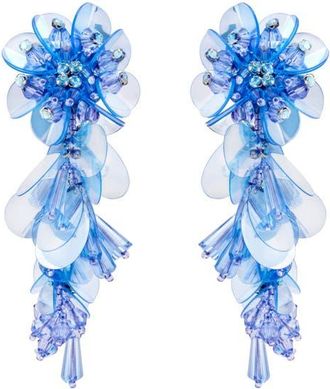 Oscar De La Renta Bouquet Tassel Drop Earrings in Sky at Nordstrom
