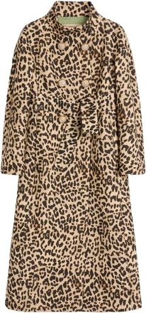 Valentino Leopard-print Belted Coat