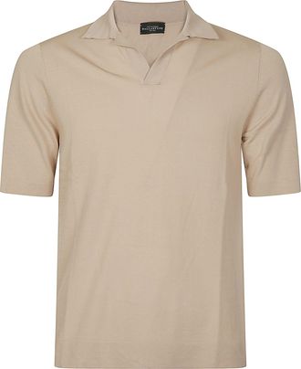 Ballantyne Plain Cotton V-Neck Polo Shirt