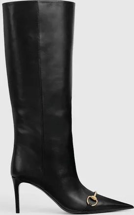 Gucci Womens Donna Slip-on Boot, Black, Leather