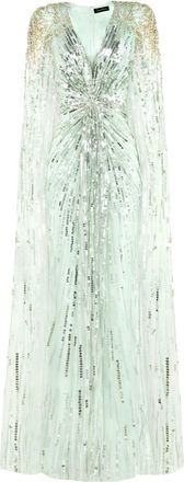 Jenny Packham Abito da sera Gold Rush con paillettes - Verde
