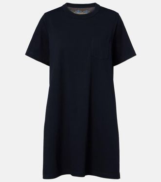 sacai Miniabito in maglia di cotone con stampa floreale