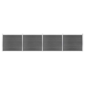 vidaXL Set De Paneles De Valla Wpc Negro 699x146 Cm Vidaxl