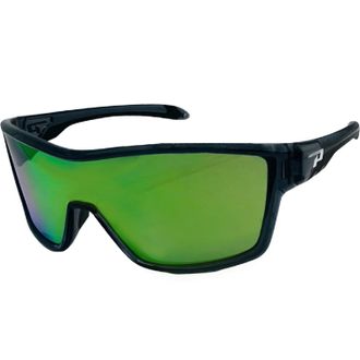 Peppers Enzo Sunglasses Smoke Crystal Green Diamond Mirror Polarized