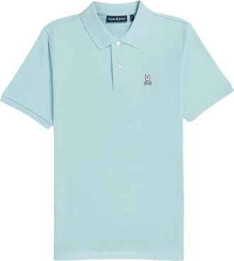 Psycho Bunny Polo in cotone con ricamo logo - Blu