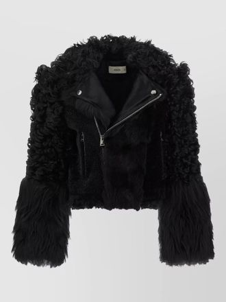 Fendi leather cropped biker jacket
