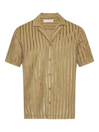 Orlebar Brown Maitan tonal stripe chenille shirt - Yellow
