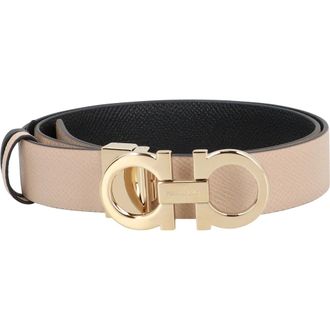 Ferragamo Cintura Gancini Reversibile - - Accessories - unisex - Beige - 90 CM