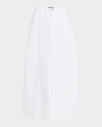 Eileen Fisher Petite Organic Cotton Denim Midi Skirt