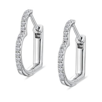 The Diamond Store Lab Diamond Heart Hoop Earrings 0.22ct In 925 Silver