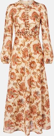 Zimmermann Aster beaded floral linen maxi dress
