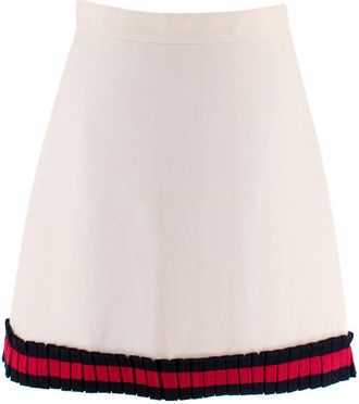 Gucci Cream Ribbon Trimmed Mini Skirt Size XS