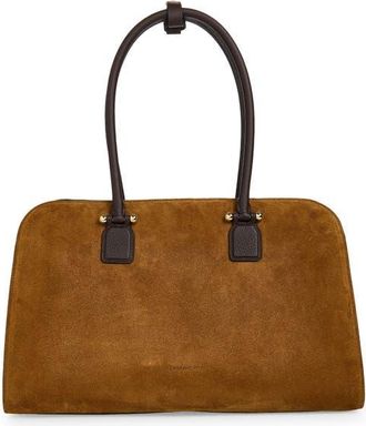 Strathberry Maxi Georgia Suede Bag in Toffee/espresso at Nordstrom