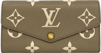 Louis Vuitton Beige Leather Long Wallet (Bi-Fold) (Pre-Owned)