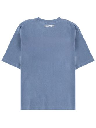 Dsquared2 Embroidered Cotton T-Shirt - Blue