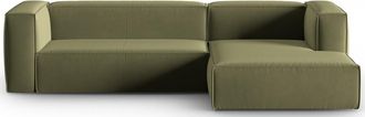BLOOMINGLOFT 4-Sitzer Design Ecksofa Mackay mit Eckteil rechts, Samtbezug
