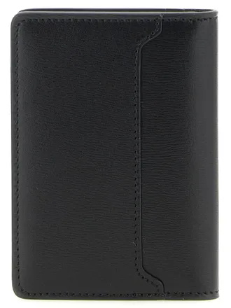 Fendi Calf Leather with Metal FF Logo Card Case - Black