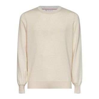 Brunello Cucinelli Brunello Cucinelli, Cashmere Knitwear, male, Yellow, Size: M M2200100 Crewneck Sweater