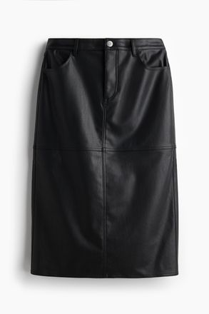 H&M Midijupe mit Coating - Schwarz