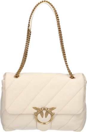 Pinko Big Love Bag Puff Maxi Quilt - Dames - Schoudertassen - Wit - ONE Size - Katoen - Tassen