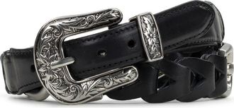 Patricia Nash Concho Leather Belt in Black at Nordstrom Rack, Size Medium