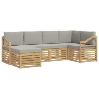 vidaXL Conjunto De Sof&aacute;s De Exterior 6 Pcs Blanco Y Gris Claro Vidaxl