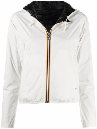 K-Way logo-print hooded jacket - White