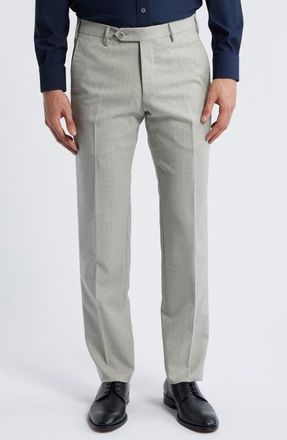 Zanella Parker Stretch Wool Trousers in Light Grey at Nordstrom, Size 28