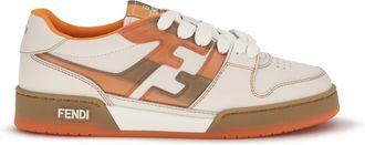 Fendi Mens Sneakers Match Grained Leather White Upper: Chamois Trainers