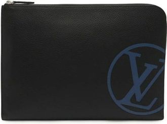 Louis Vuitton Pre-owned Clutches, male, Black, Size: ONE SIZE Pre-owned Circle Pochette Jour GM Taurillon Leather Clutch