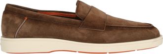 Santoni Suede Slip-On with Rubber Sole