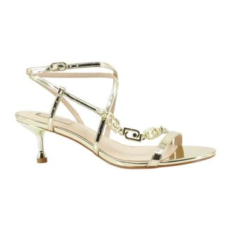 Liu Jo High Heel Sandals, female, Yellow, Size: 10 US Low-heeled Sandals with Bejewelled Logo