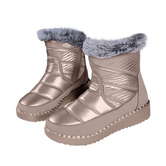 Generic Short Boots Casual Sneakers Breathable Flat Casual Shoes Winter Fleece Lined Warm Mid Calf Boots Size 5 Boots (Rose Gold, 6.5)