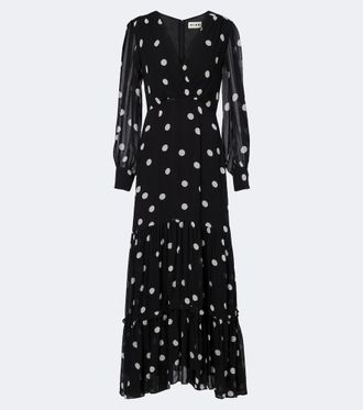 Rixo Elsie polka-dot georgette maxi dress