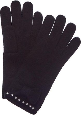 Portolano Womens Black Wool-Blend Gloves