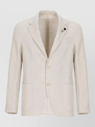 Lardini wool silk linen single-breasted suit jacket