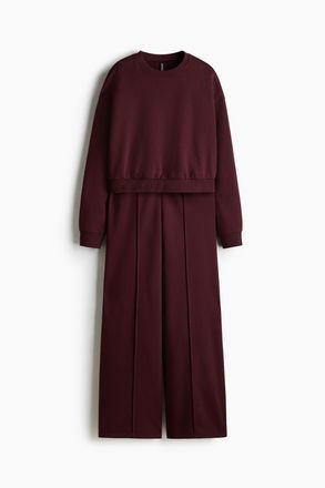 H&M 2-teiliges Sweatshirt-Set - Weinrot