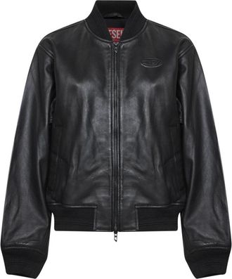 Diesel L-Ilyan Leren Bomberjack - Dames - Bomber jackets - Zwart - S - Leer - Jassen
