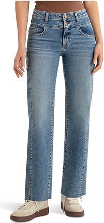 Kut from the Kloth Charlotte High-Rise Wide Leg Side Inset Raw Hem Womens Jeans Synergy : 10, Cotton/Polyester/Spandex