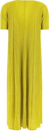 Pleats Please Issey Miyake Womens Bicolor Polyester Midi Dress